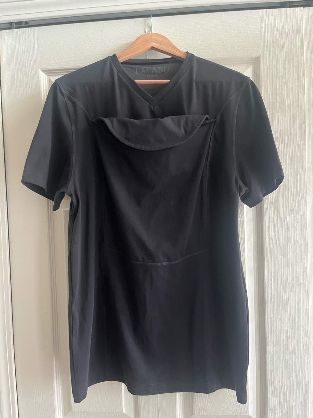 Lalabu Dad Short -  Black Short-Sleeve- Men's Comfort V-Neck Size Large
